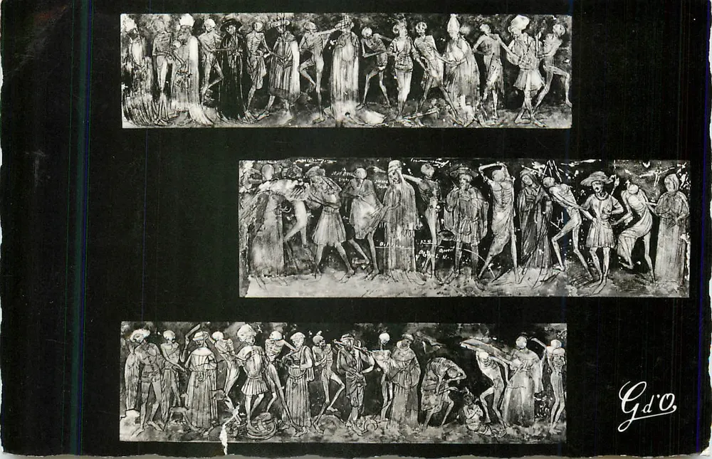 A Dança da Morte — Fresco da Abadia Saint-Robert — La Chaise-Dieu (H.-L.) - Frente