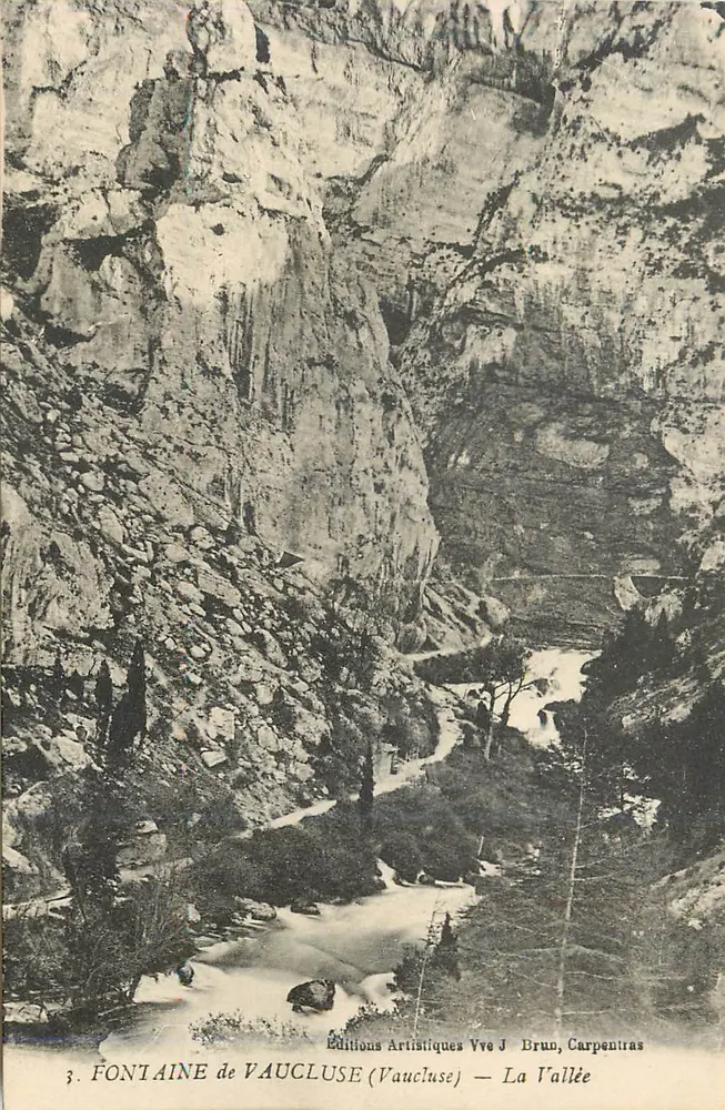 Fontaine de Vaucluse — A Vale — Éditions Artistiques Vve J. Brun, Carpentras - Frente