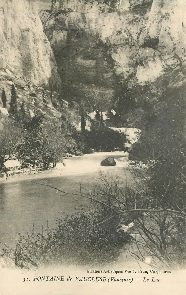 Fontaine de Vaucluse — O Lago — Éditions Artistiques Vve J. Brun, Carpentras - Frente
