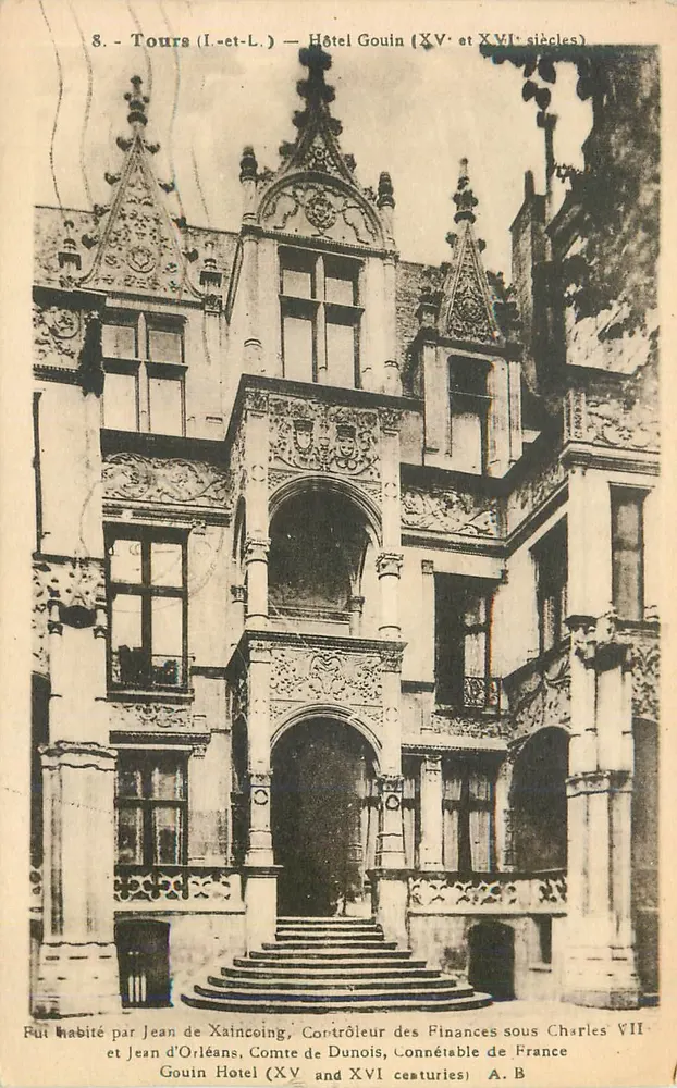 Tours (I.-et-L.) — Hotel Gouin (séculos XV e XVI) — Fototipo A. Bruel - Frente
