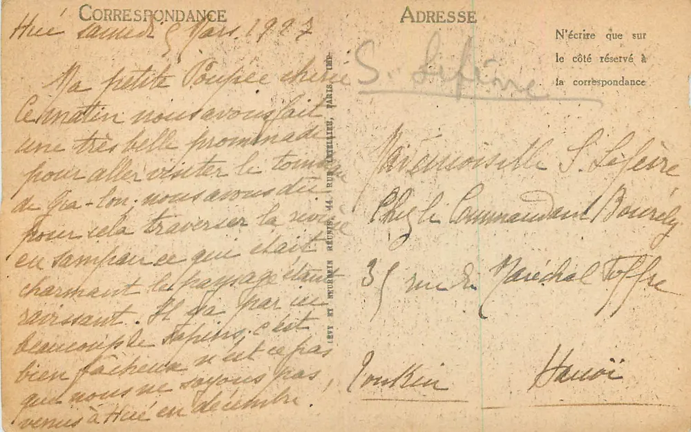 Annam-Huê — Portal des Palastes des Großen Kokosnusspfeilers — Sammlung M.F. - Rückseite