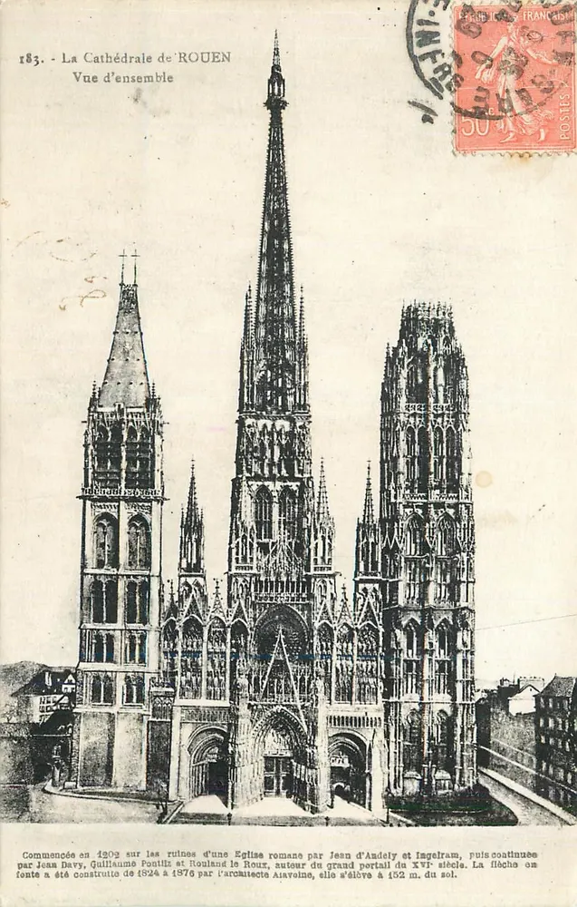 A Catedral de ROUEN — Visão geral — Cartas "La Cigogne", n°183 - Frente
