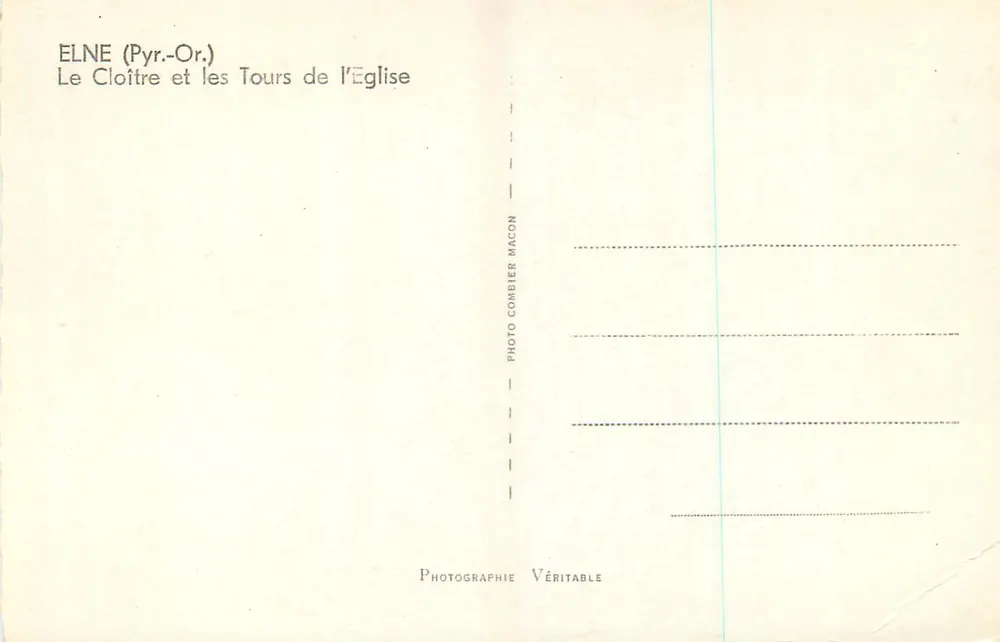 Elne (Pyr.-Or.) — O Cloître e as Torres da Igreja — Photo Combier Macon - Verso