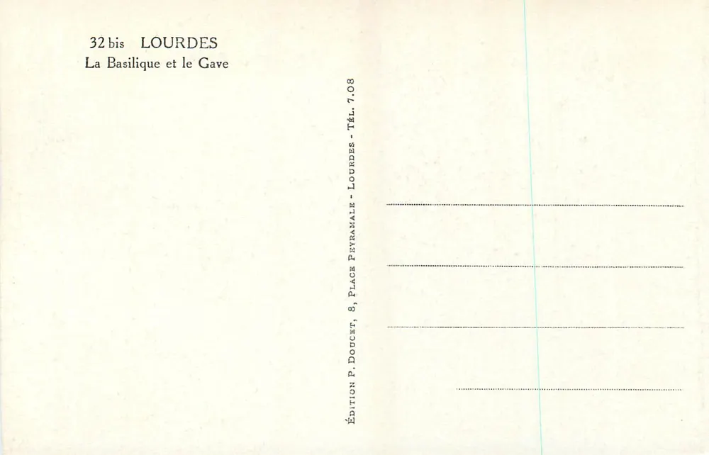 Lourdes — A Basílica e o Gave — Editor Edlux - Verso