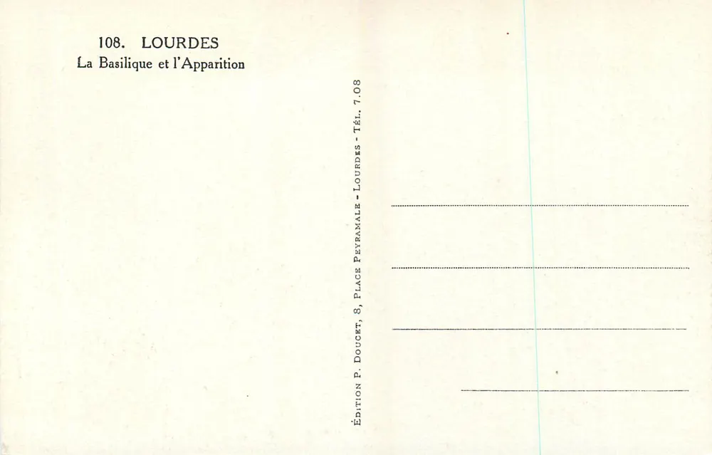 Lourdes — Aparecida de Nossa Senhora — Edição P. Doucet - Verso