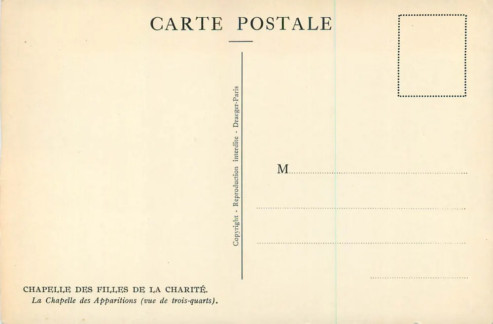 Chapelle des Apparitions — Paris — Dräger-Paris - Verso