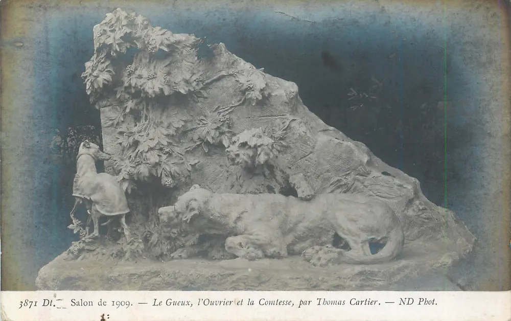 Le Gueux, l'Ouvrier et la Comtesse — Salon de 1909 — par Thomas Cartier — ND Phot. - Recto