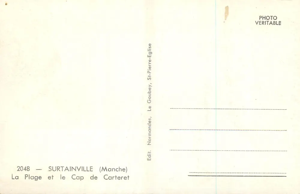 Die Strände und der Cap de Carteret — Surtainville (Manche) — Edit. Normandies, Le Goubey, St-Pierre-Eglise - Rückseite