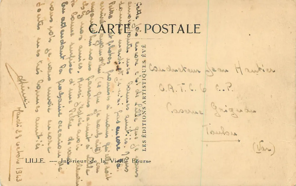 Lille — Interior da Velha Bolsa — Éditions Artistiques Évé - Verso