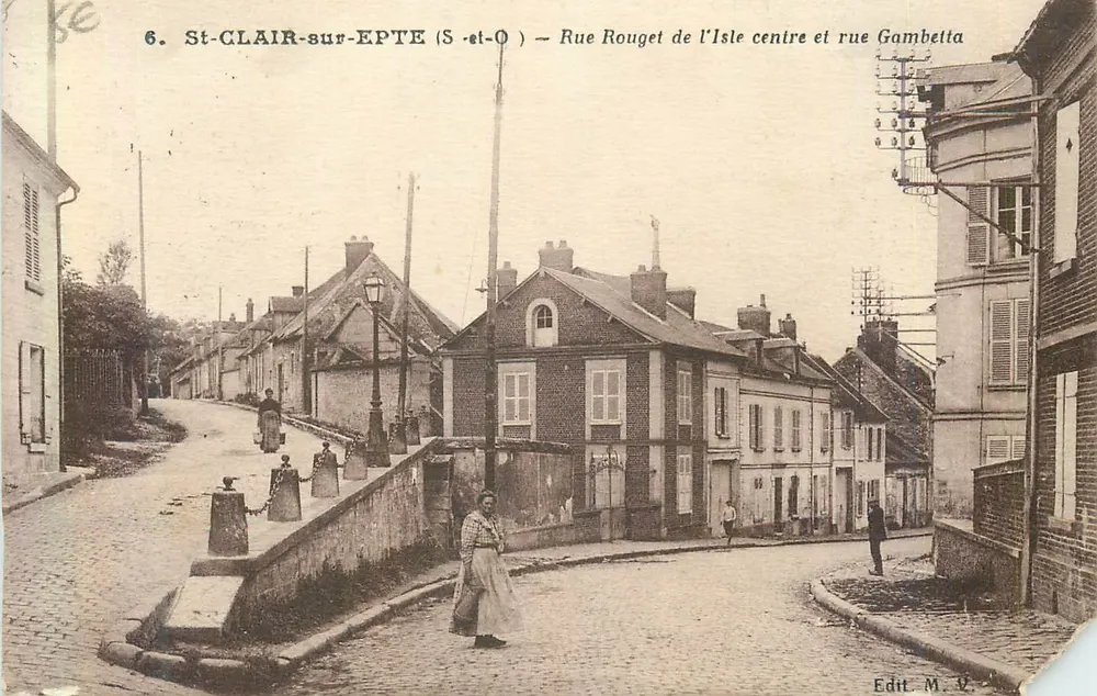 St-Clair-sur-Epte — Rue Rouget de l'Isle und Rue Gambetta — Verlag M. V. - Vorderseite
