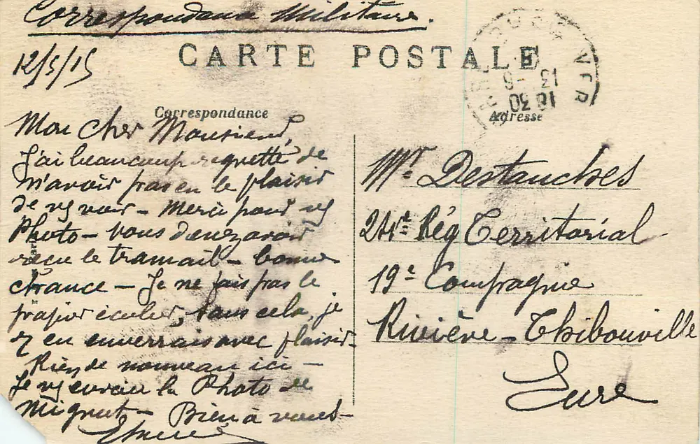 St-Clair-sur-Epte — Rue Rouget de l'Isle und Rue Gambetta — Verlag M. V. - Rückseite