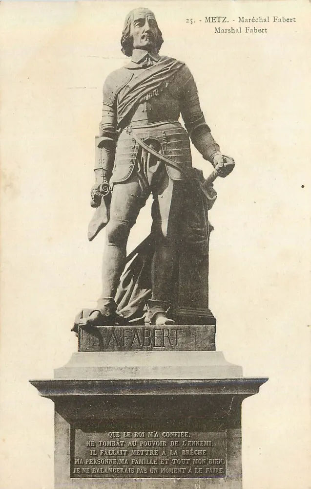 Estátua do Maréschal Fabert — Metz — editor Ch. Bergeret, Strasbourg - Frente
