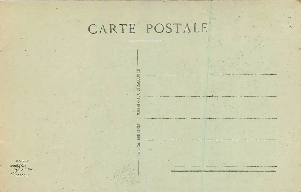 Estátua do Maréschal Fabert — Metz — editor Ch. Bergeret, Strasbourg - Verso