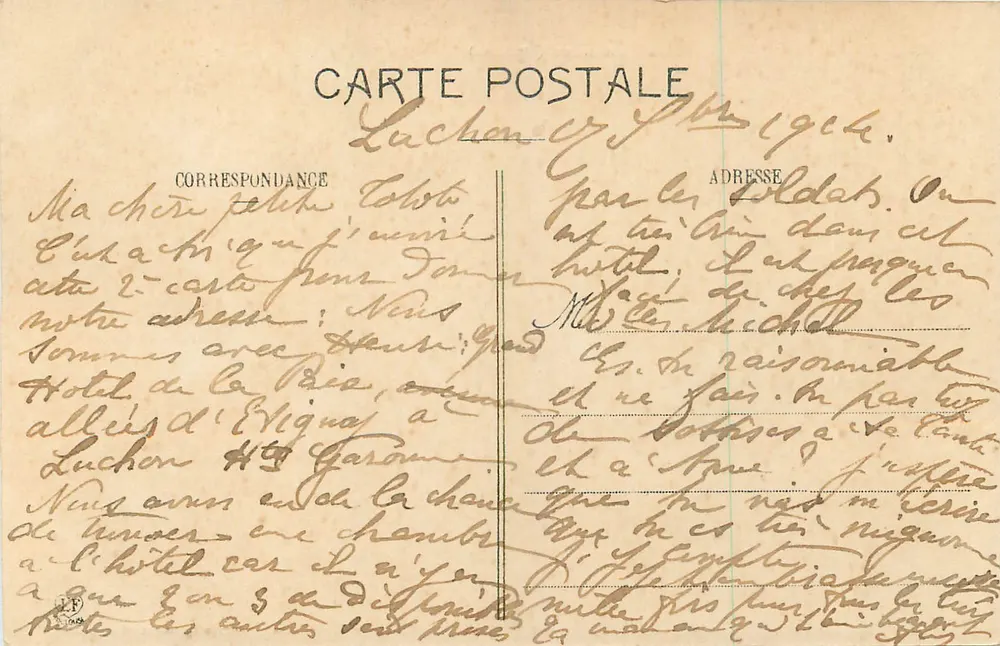 Chute de la Pique und Fond de Venasque — Luchon — Photographie Langouche Frères, 1900 - Rückseite