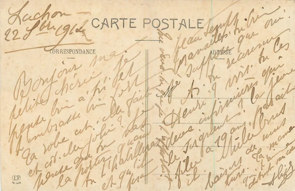 Luchon - Le Parc des Quinconces - Buvette du Pré — Les Pyrénées (1ère Série) — Phototype Labouche frères, Toulouse - Verso