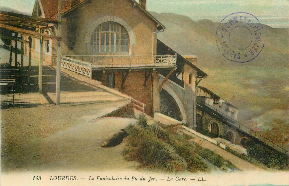 Lourdes — Le Funiculaire du Pic du Jer — La Gare — LL. — Série 1443 - Recto