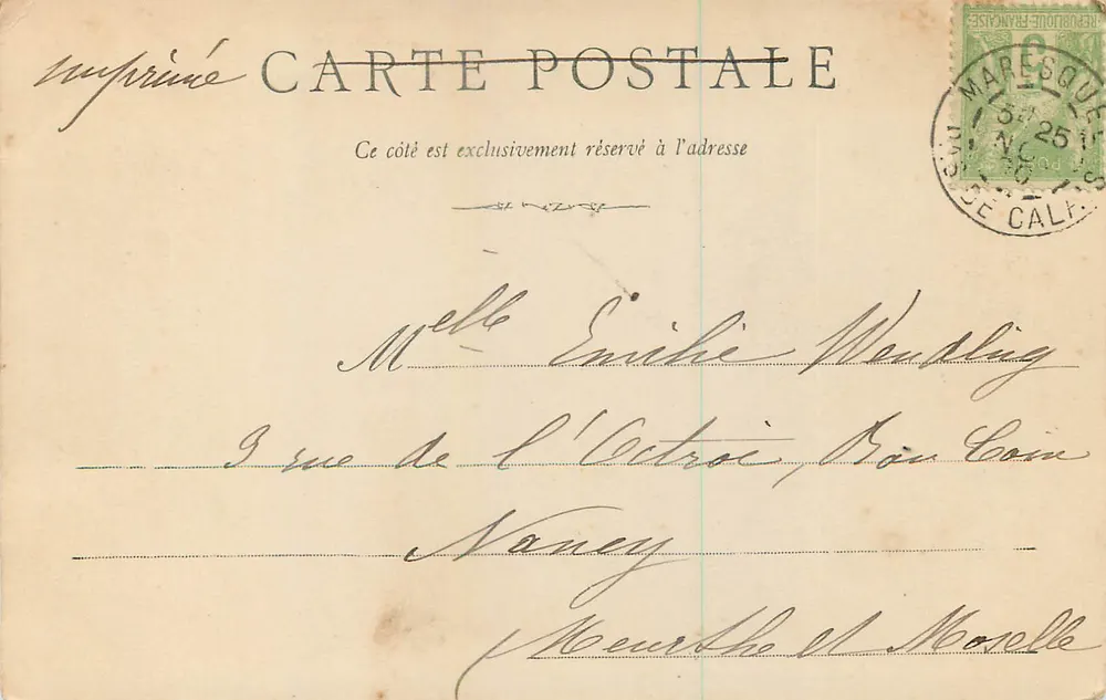 Portail du Couvent du St-Sacrement — Arras — éditeur non identifié, n° de série non visible - Verso