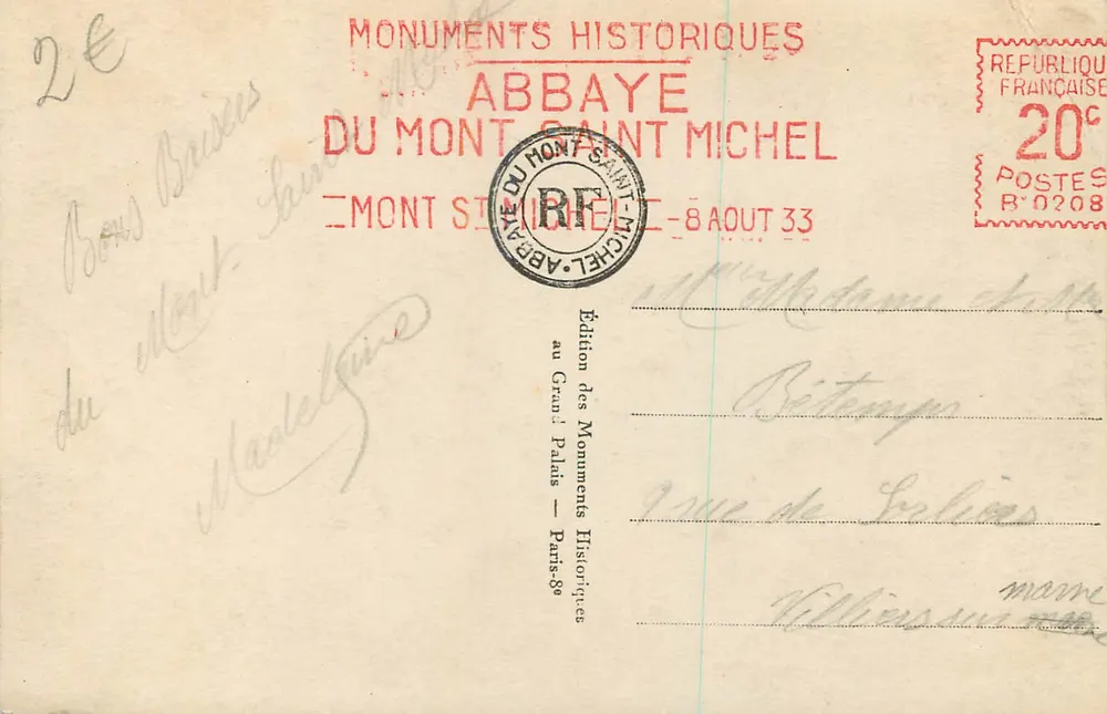 Abtei Mont-Saint-Michel — Turm Gabriel — Edition des Monuments Historiques - Rückseite