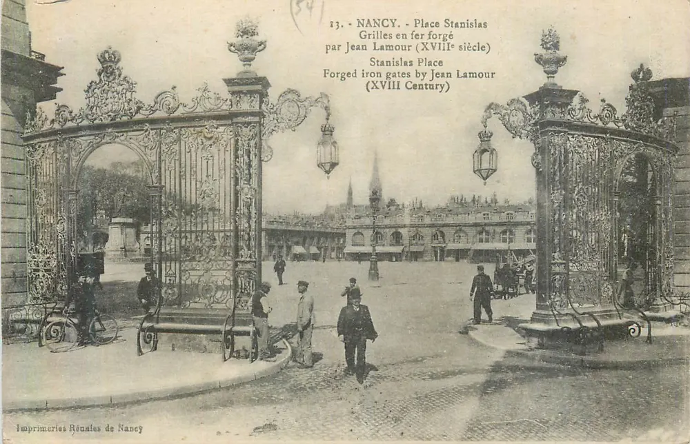 Nancy - Place Stanislas — Eisenwerk-Türen von Jean Lamour (18. Jahrhundert) — Imprimeries Rénaltes de Nancy - Vorderseite