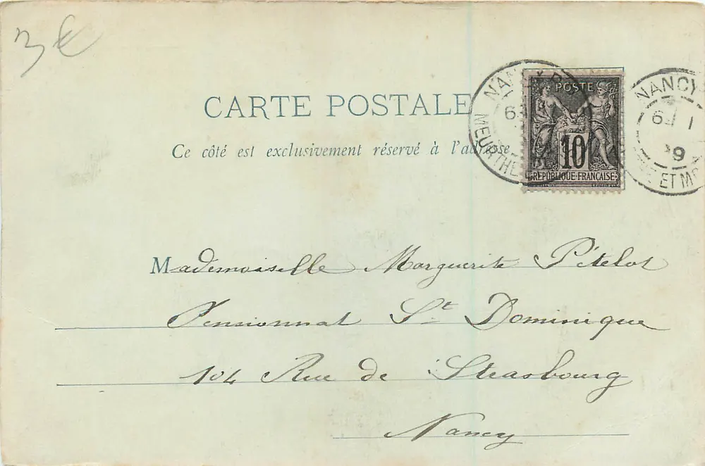 Place d'Alliance, Nancy — visão da fonte — editor Bazaz Parisien, n° 8, rue St-John - Verso