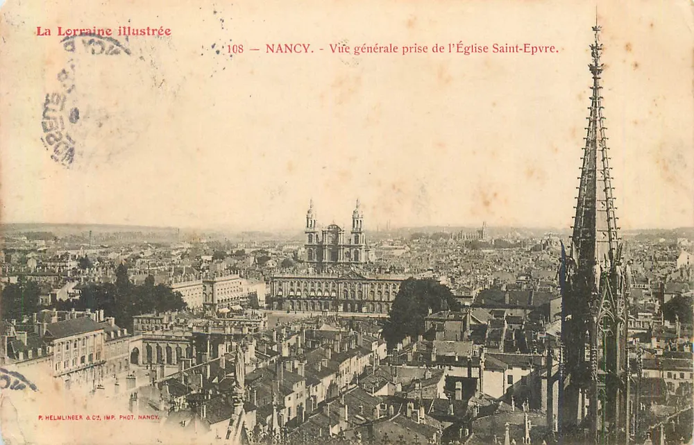 NANCY — Vista general tomada desde la Iglesia de San Epvre — La Lorraine ilustrada, n°108 - Anverso
