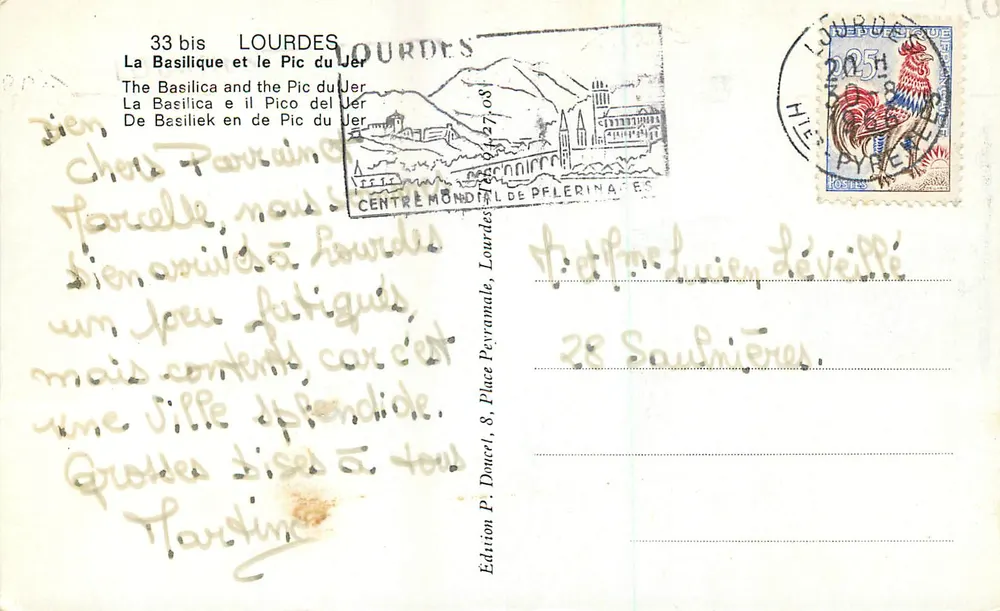 Lourdes — The Basilica and the Pic du Jer — Edition Edlux - Back