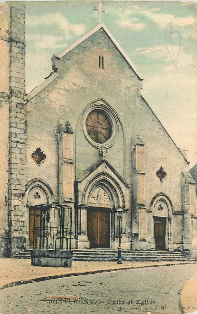 Montlherÿ — Poço e Igreja — Edição Bachelot, 10, place du Marché, Montlherÿ - Frente