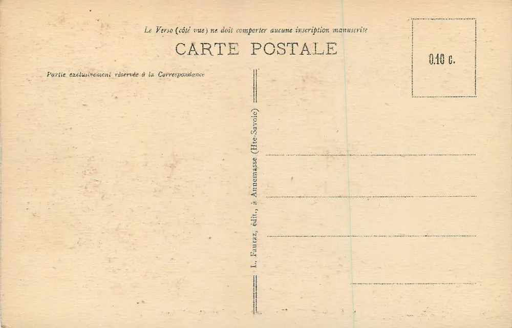 Annecy (Haute-Savoie) — Der Hafen und das Schloss — L. Fautaz, Verlag, Annemasse (Haute-Savoie) n°1076 - Rückseite