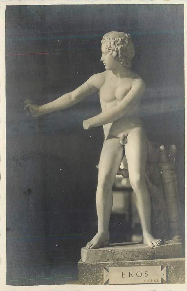 Statue d'Eros à Cirene — Exposition Coloniale Internationale 1881, Pavillon de Lille - Recto