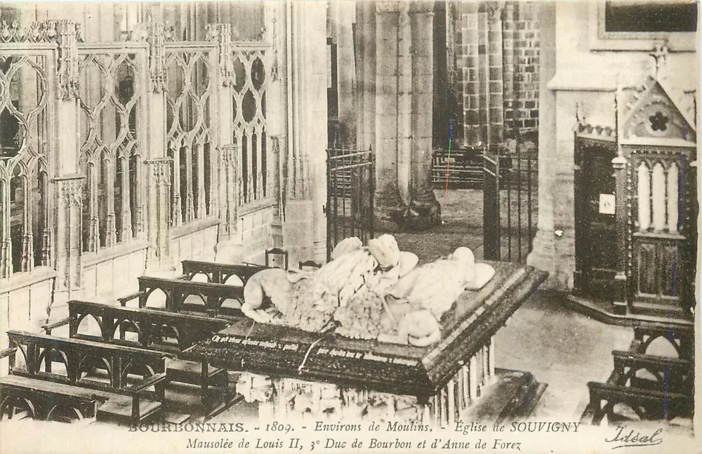 Mausoleum von Louis II, 3. Herzog von Bourbon und Anne von Forez — Kirche von Souvigny — Umgebung von Moulins — 1809 - Vorderseite