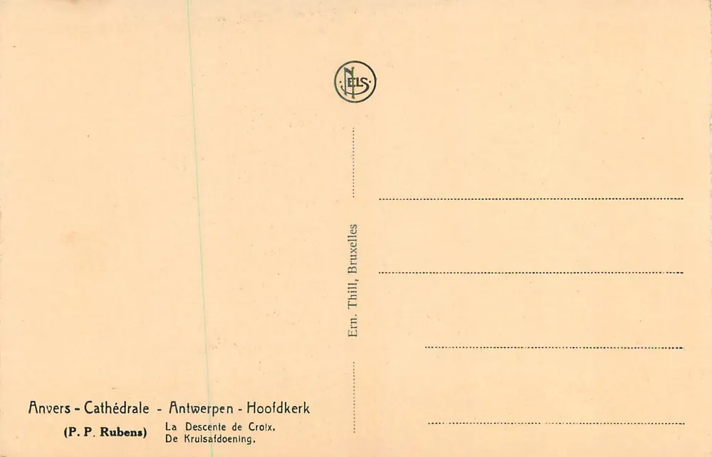 Anvers - Cathédrale - La Descente de Croix (P. P. Rubens) - Verso