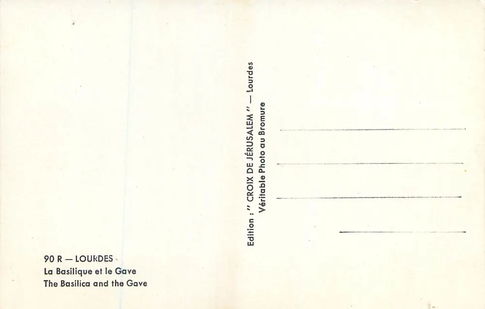 Lourdes — Bazylika i Gave — Wydanie: 'CROIX DE JÉRUSALEM' — Lourdes - Rewers