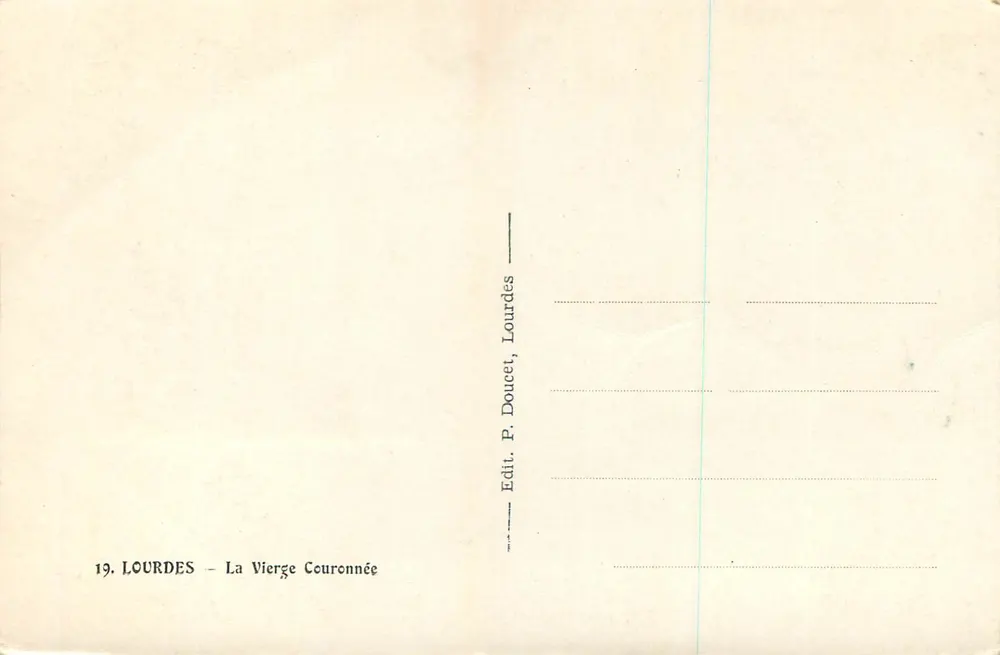 Lourdes — A Virgem Coroada — Edit. P. Doucet - Verso