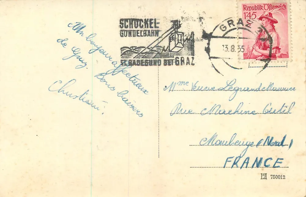 Grax, Torre das Horas no Schlossberg — editor Schöckel, n° 478 - Verso