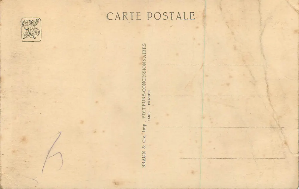 Bas-Reliefs von Sarrabezolles — Blick auf das Schloss von der Terrasse des Restaurants — Internationale Kolonialausstellung Paris 1931 — G. Olivier und J. G. Lambert, Architekten - Rückseite