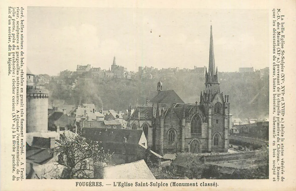 Fougeres — Die Kirche Saint-Sulpice (Klassifiziertes Denkmal) - Vorderseite