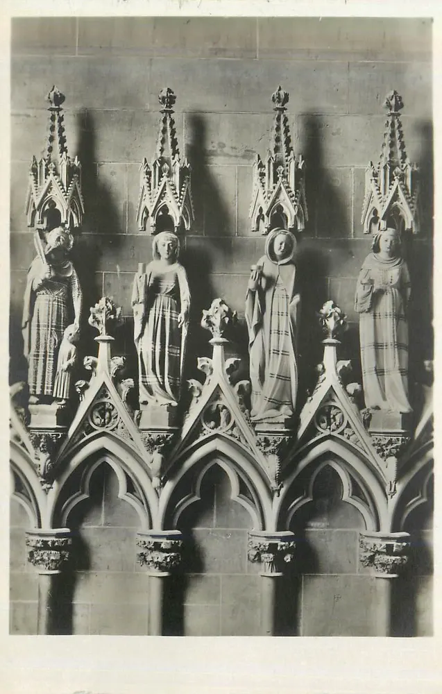 Freiburg i. B. — Münster — Lado da frente da Vorhalle — Verlag Emil Hartmann, Mannheim - Frente