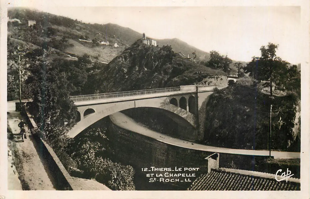 Thiers - O Ponte e a Capela St-Roch - LL - Frente