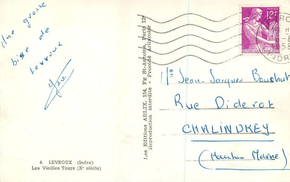 As Velhas Torres — Levroux (Indre) — Edições ARLIX - Verso