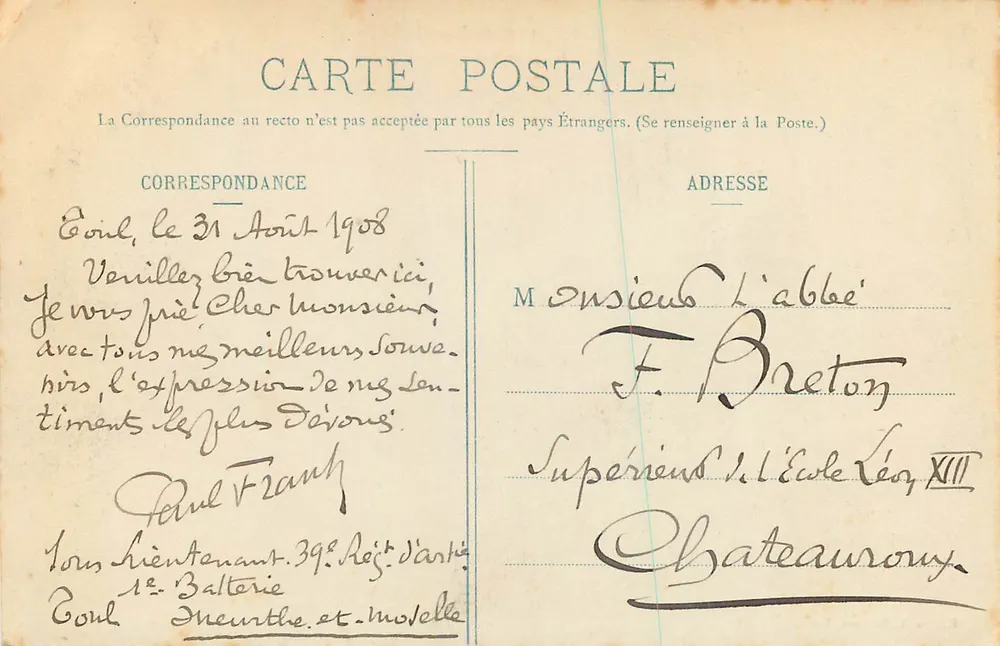 Toul - Vista geral — La Lorraine Illustrée, Edição M. Bernard, Toul - Verso