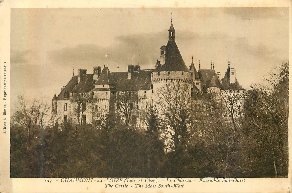 Chaumont-sur-Loire — Das Schloss — Südwest-Ensemble — Ausgabe A. Simon, Nr. 103 - Vorderseite