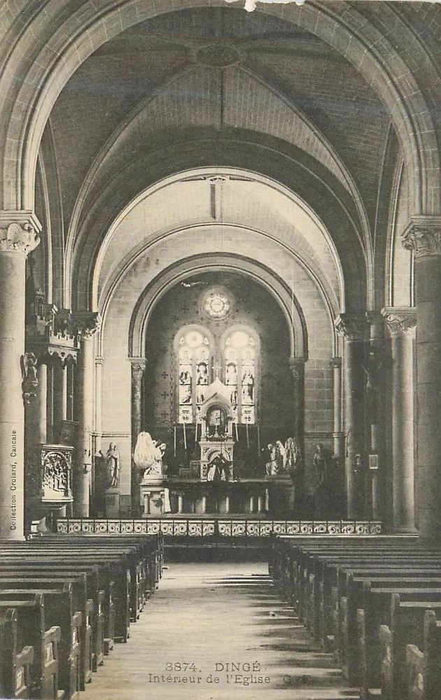 Interior da igreja — Dingé — Coleção Groillard, Cuncalle, n° 3874 - Frente