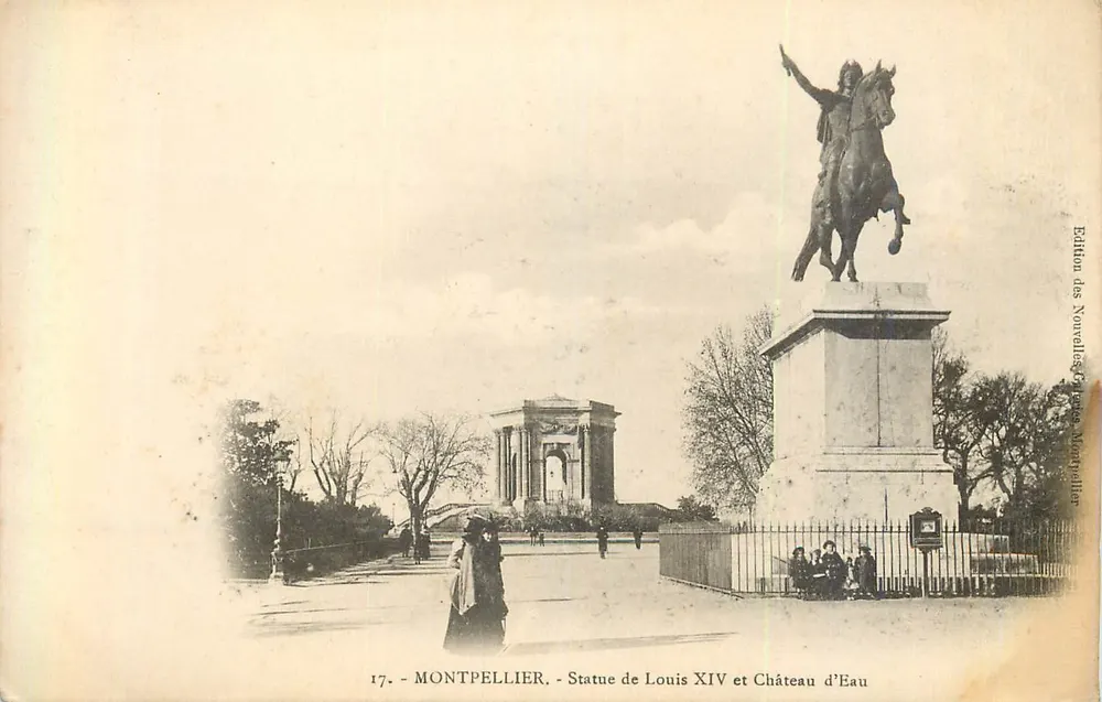 Montpellier - Statue de Louis XIV et Château d'Eau - Recto