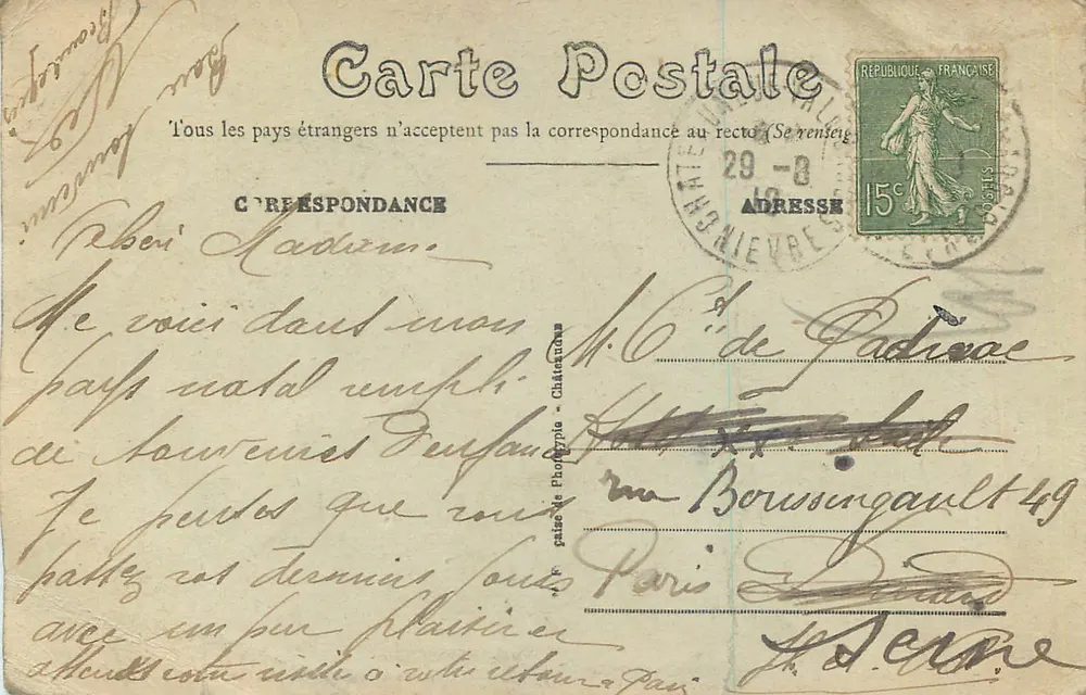 Ruinen des Schlosses Passy-les-Tours — Umgebung von La Charité (Nièvre) — C. Porrot & Cie, Le Charité - Rückseite