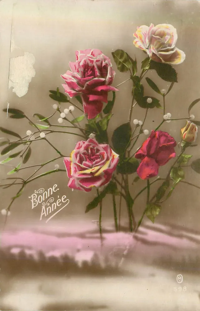 Arranjo de rosas — Boa Ano — M. 598 - Frente
