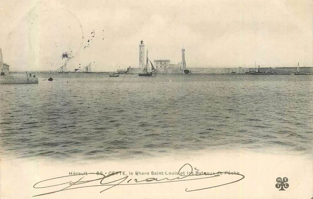 Cètte - Der Leuchtturm Saint-Louis und die Fischerboote — MT & TL - Vorderseite