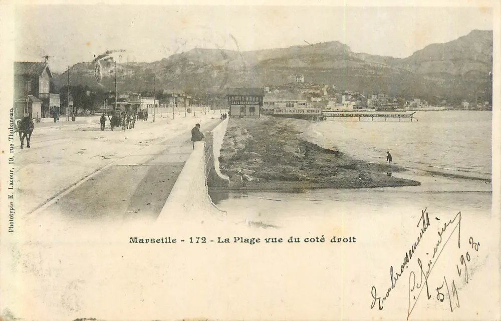 Marseille - Die Bucht vom rechten Seite gesehen — Phototypie E. Lacour, 19, rue Thubureau — n° 172 - Vorderseite