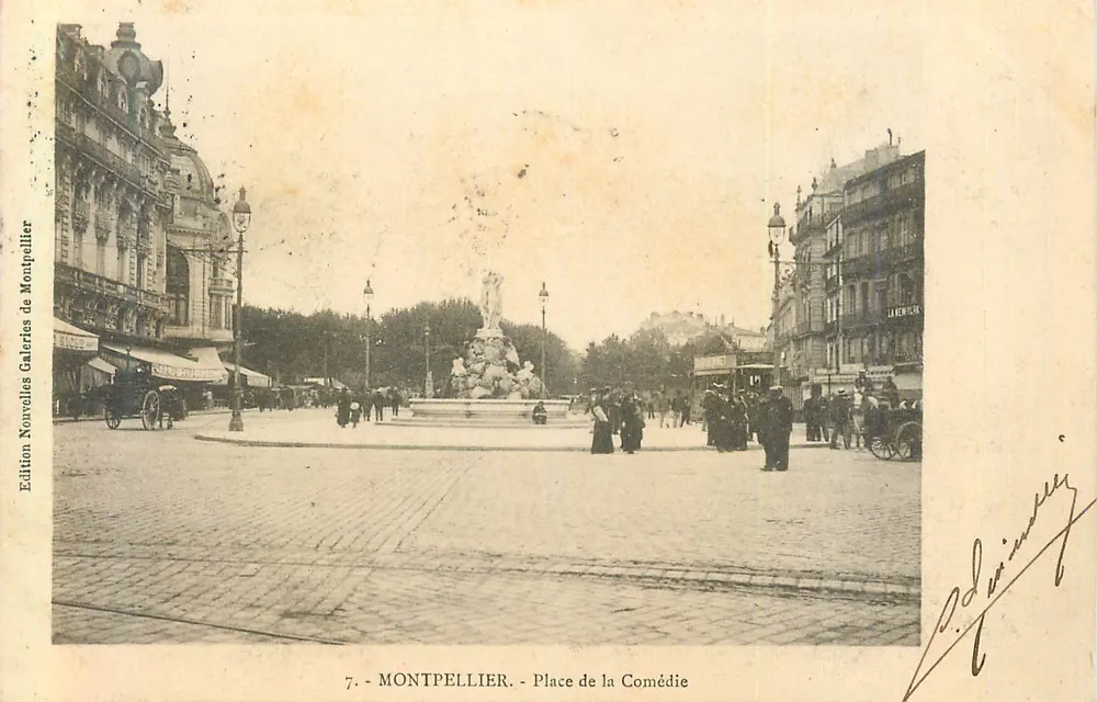 Montpellier - Place de la Comédie - Édition Nouvelles Galeries de Montpellier, n°7 - Recto
