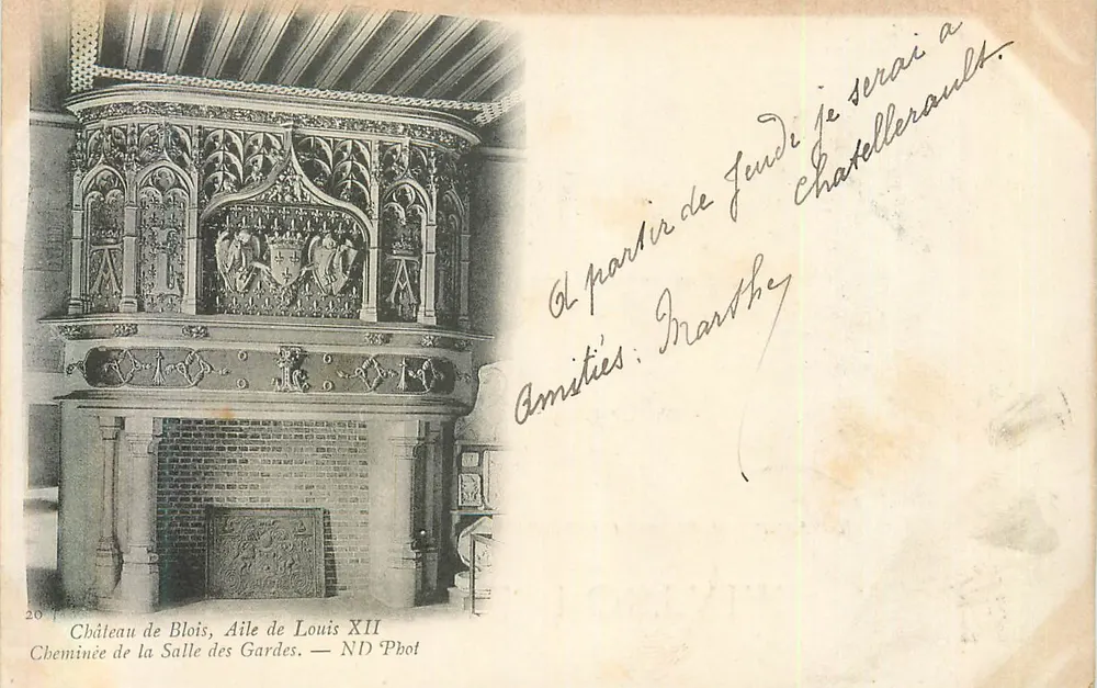 Schloss Blois, Flügel von Ludwig XII. — Kamin des Wachraums — ND Fotografie - Vorderseite