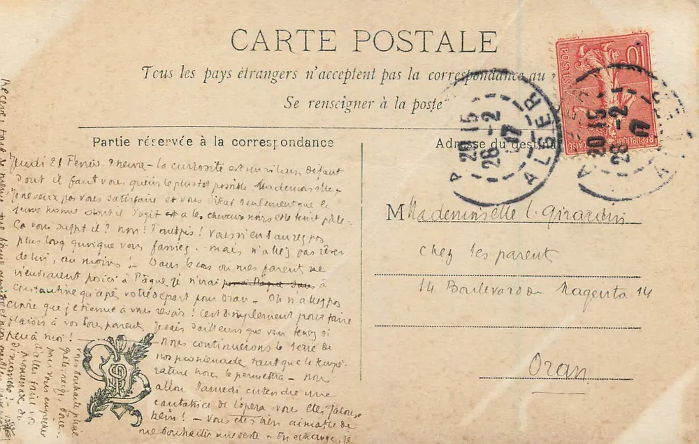 Femme tenant un enfant — scène de rue — Salon M. Carpentier, n°245, signée Madeline Carpentier, S.I.P. 1907 - Verso